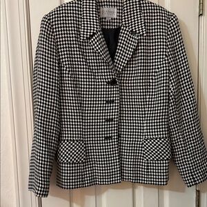 Women's Black and White Houndstooth Jacket
